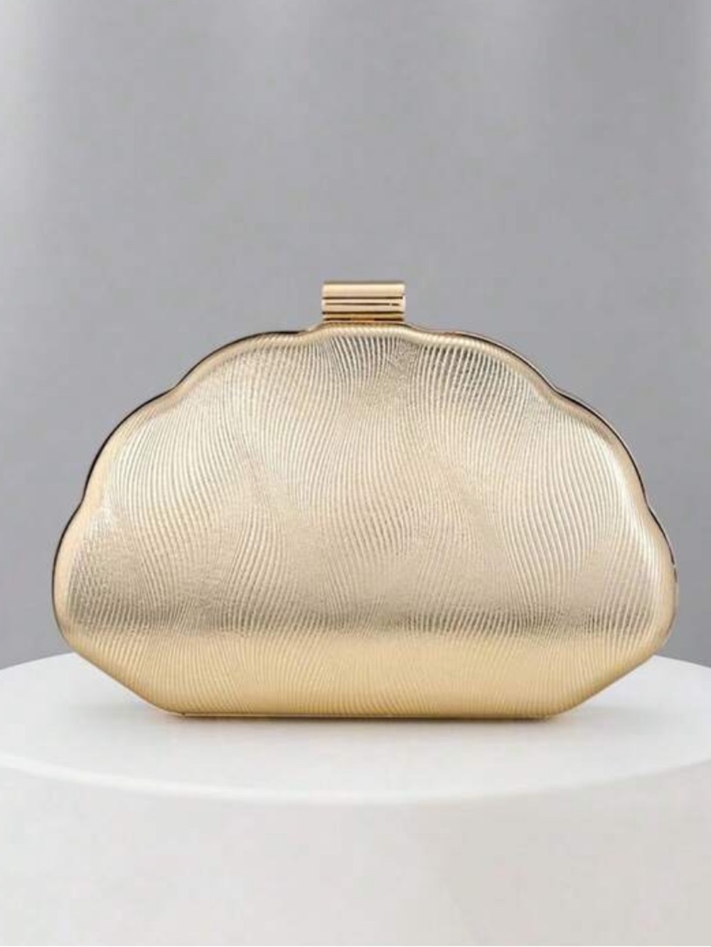 Gold Shell-Shape Evening Clutch